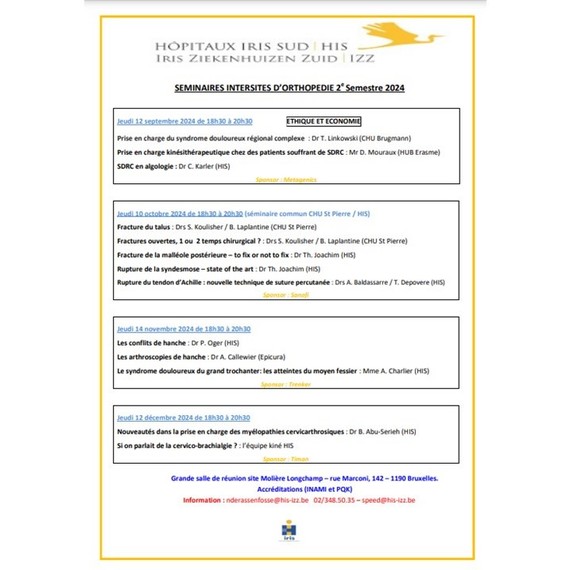 Seminaires Orthopedie IRIS SUD